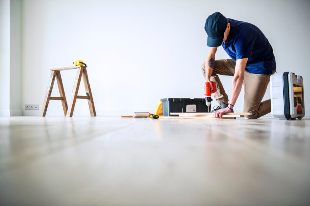 A Handyman doing renovation
