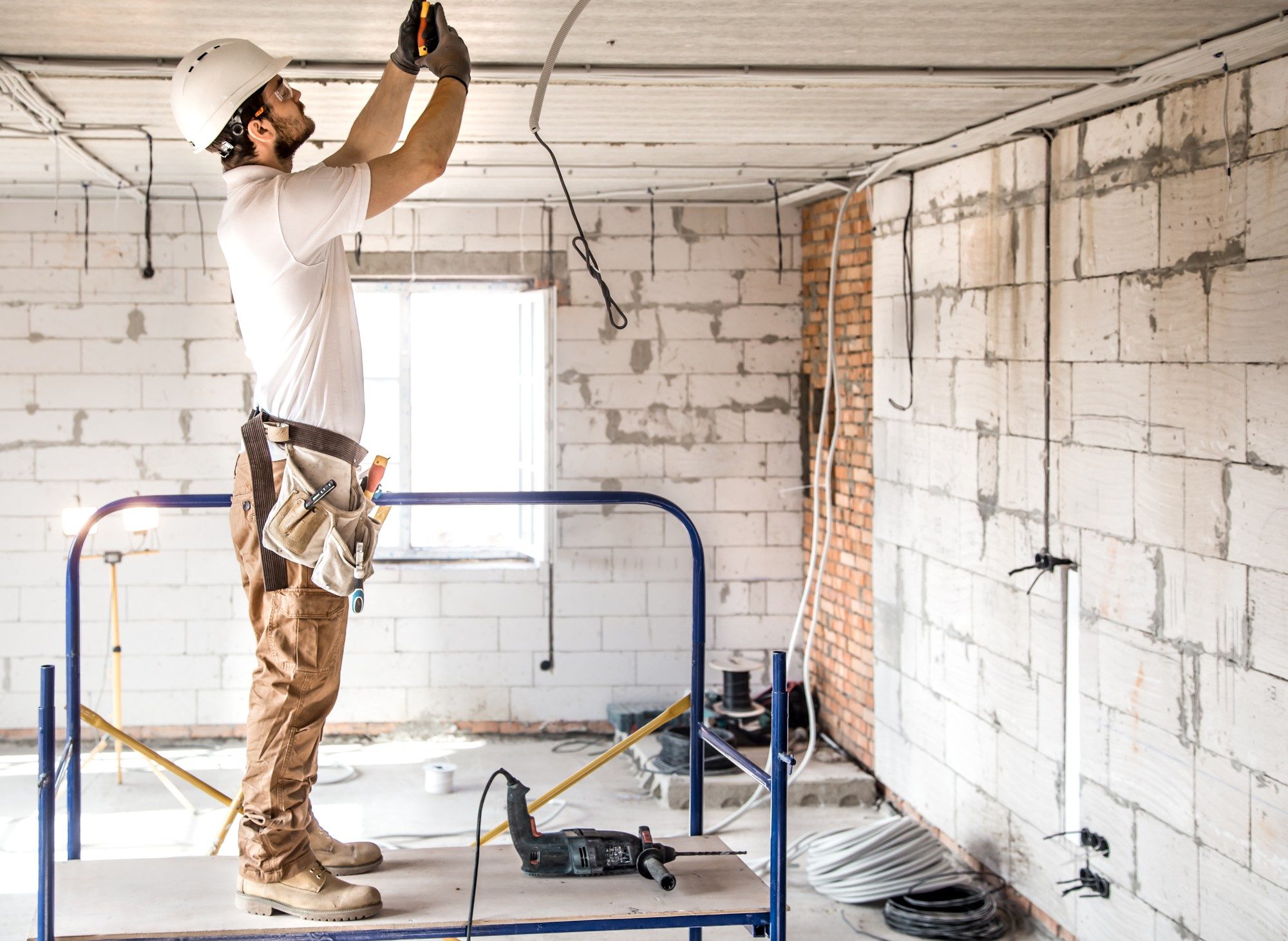 A Handyman doing renovation